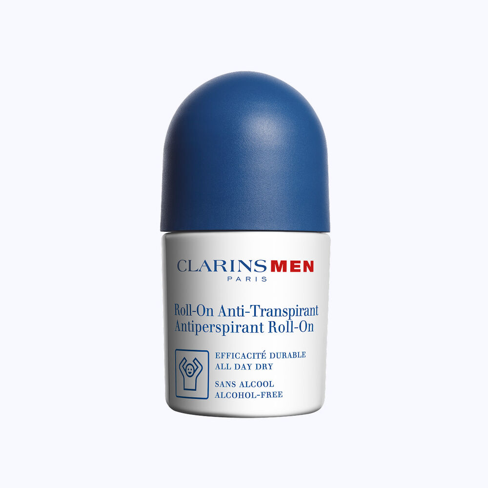 Clarins Men Anti-Perspirant Roll-On, a men deodorant designed to provide long lasting protection and freshness for daily use.