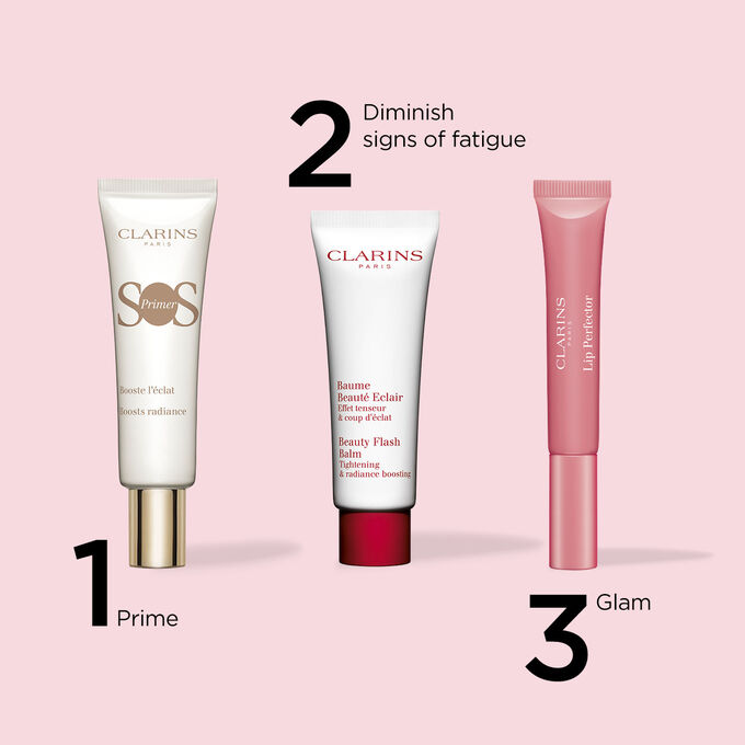 Packshot of Clarins' 3 makeup must-have, designed to provide users with the perfect combination for a natural look