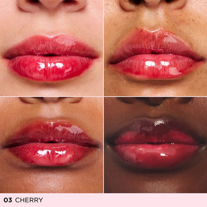 This nourishing lip oil enhances different lip tones, providing a sheer mirror shine that mimics a subtle tinted lip oil.