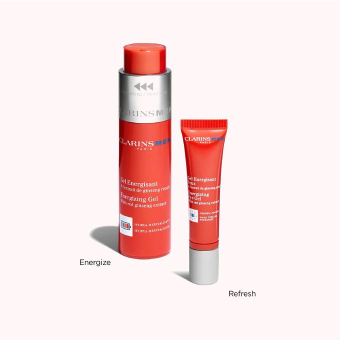 Energizing and toning men's skincare range by Clarins specifilcy made to refresh and revitalize the skin