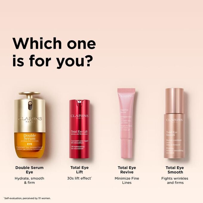Discover our eye care collection with eye creams and gels to hydrate, lift, minimize fine lines, and firm the eye contour.