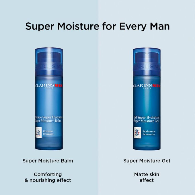 Clarins' men skincare face treatment range, designed to meet all men needs, whether for hydrating or protection the skin.