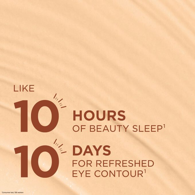 Concealer texture for a ten-hour beauty sleep effect and refreshed eye contour results in ten days for a rested look