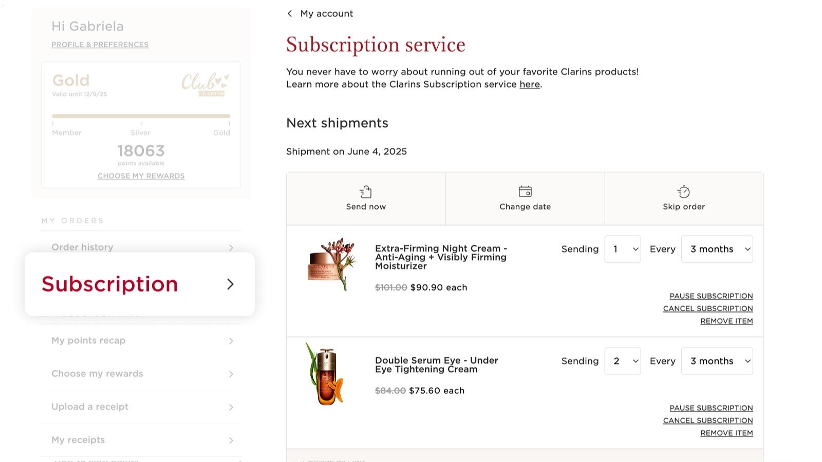 Manage your subscription preferences from your Clarins account Manage your subscription preferences from your Clarins account