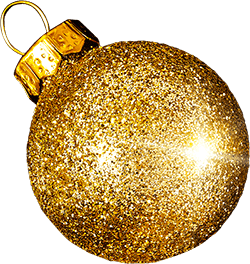 Christmas background decoration with specks and golden elements