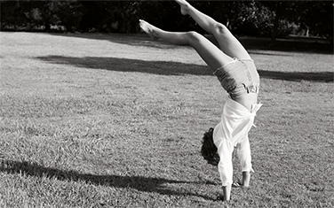 Woman doing a handstand
