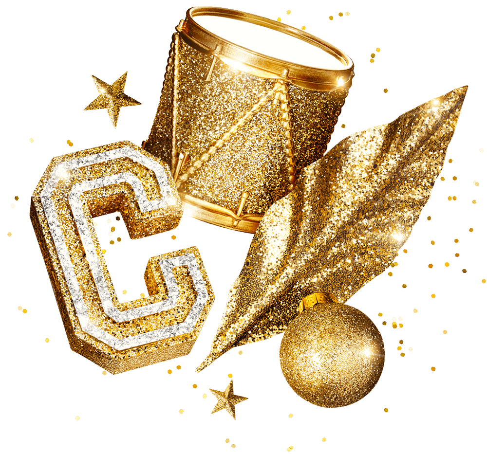 Chrismas background decoration with specks and golden elements